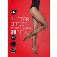 Life Collant Donna con Lurex Taglia 2 Nero/Argento