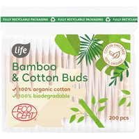 Life Eco Bastoncini per Igiene Adulti, Confezione in Plastica 200 pz