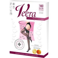 Veera Autoreggenti a compressione graduata con pizzo 140 DEN, Colore Caramello, Taglia 4