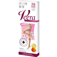 Veera Gambaletti a compressione 70 DEN Punta aperta, Colore Soleil, Taglia 1/2