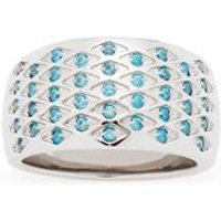 🦚 Damenring Rombo aus Edelstahl mit türkisen Zirkonia 🦚 Damenring Rombo aus Edelstahl mit türkisen Zirkonia