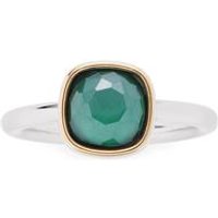 🦚 Edelstahl Ring Adriana für Damen mit Glasstein, grün 🦚 Edelstahl Ring Adriana für Damen mit Glasstein, grün