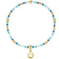 🦚 Armband Solea Ciao, türkise Glasperlen, Edelstahl, gold 🦚 Armband Solea Ciao, türkise Glasperlen, Edelstahl, gold