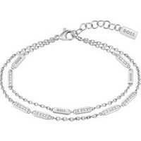 🦚 Zweireihige Armkette Laria aus Edelstahl mit Kristallen 🦚 Zweireihige Armkette Laria aus Edelstahl mit Kristallen