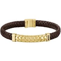 🦚 Tailored Gravurarmband Herren, Leder, Edelstahl IP Gold 🦚 Tailored Gravurarmband Herren, Leder, Edelstahl IP Gold