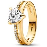 🦚 Timeless Herzring für Damen mit Zirkonia, IP Gold 🦚 Timeless Herzring für Damen mit Zirkonia, IP Gold