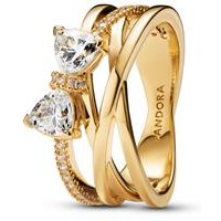 🦚 Ring für Damen Schleife, vergoldet, Zirkonia, Timeless 🦚 Ring für Damen Schleife, vergoldet, Zirkonia, Timeless