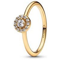 🦚 Halo-Ring für Damen mit Zirkonia, Timeless, IP Gold 🦚 Halo-Ring für Damen mit Zirkonia, Timeless, IP Gold