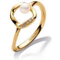 🦚 Essence Damenring mit Perle und Zirkonia, IP Gold 🦚 Essence Damenring mit Perle und Zirkonia, IP Gold