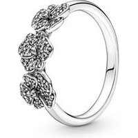 🦚 Damenring Drei Stiefmütterchen, 925er Silber, Zirkonia 🦚 Damenring Drei Stiefmütterchen, 925er Silber, Zirkonia