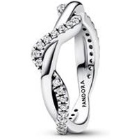 🦚 Verschlungene Wellen Ring aus Sterlingsilber, Zirkonia 🦚 Verschlungene Wellen Ring aus Sterlingsilber, Zirkonia