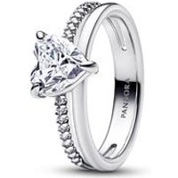 🦚 Herzring für Damen aus Sterlingsilber mit Zirkonia 🦚 Herzring für Damen aus Sterlingsilber mit Zirkonia