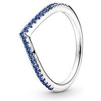 🦚 Wishbone Damenring aus 925er Silber mit blauen Zirkonia 🦚 Wishbone Damenring aus 925er Silber mit blauen Zirkonia
