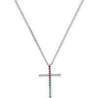 🦚 925er Silberkette Kreuz Rainbow für Mädchen 🦚 925er Silberkette Kreuz Rainbow für Mädchen