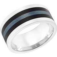 🦚 Herrenring aus Edelstahl, schwarz und blau-grau 🦚 Herrenring aus Edelstahl, schwarz und blau-grau