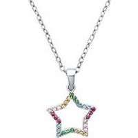 🦚 Mädchenkette Stern aus 925er Silber mit bunten Zirkonia 🦚 Mädchenkette Stern aus 925er Silber mit bunten Zirkonia