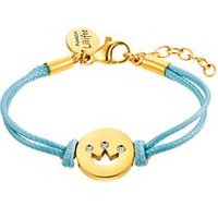 🦚 Mädchen Armband aus Textil und Edelstahl, IP Gold 🦚 Mädchen Armband aus Textil und Edelstahl, IP Gold