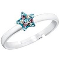 🦚 Mädchenring Stern aus 925er Silber mit blauen Zirkonia 🦚 Mädchenring Stern aus 925er Silber mit blauen Zirkonia