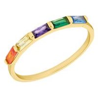 🦚 Damen Ring aus 925er Silber, IP Gold, bunte Zirkonia 🦚 Damen Ring aus 925er Silber, IP Gold, bunte Zirkonia