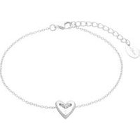 🦚 Damenarmband mit Herz aus Sterlingsilber, Zirkonia 🦚 Damenarmband mit Herz aus Sterlingsilber, Zirkonia