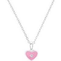🦚 Herzkette für Kinder aus 925er Silber und Emaille, rosa 🦚 Herzkette für Kinder aus 925er Silber und Emaille, rosa