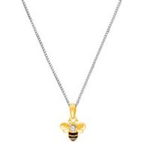 🦚 Kinder Halskette Biene aus Sterlingsilber, bicolor 🦚 Kinder Halskette Biene aus Sterlingsilber, bicolor
