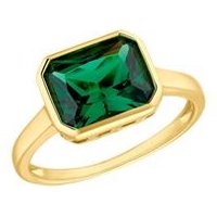 🦚 Damenring aus vergoldetem 925er Silber, Zirkonia, grün 🦚 Damenring aus vergoldetem 925er Silber, Zirkonia, grün