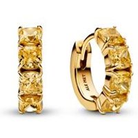 🦚 Vergoldete Damen Creolen, Timeless, Zirkonia, gelb 🦚 Vergoldete Damen Creolen, Timeless, Zirkonia, gelb