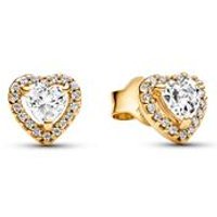 🦚 Damen Ohrstecker Herz mit Zirkonia, IP Gold 🦚 Damen Ohrstecker Herz mit Zirkonia, IP Gold