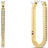 🦚 Damen Creolen aus vergoldetem Edelstahl mit Kristallen 🦚 Damen Creolen aus vergoldetem Edelstahl mit Kristallen