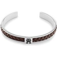 🦚 Armreif für Herren aus Edelstahl mit braunem Leder 🦚 Armreif für Herren aus Edelstahl mit braunem Leder