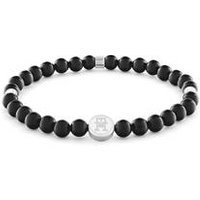 🦚 Armband für Herren mit Onyx-Perlen, Edelstahl 🦚 Armband für Herren mit Onyx-Perlen, Edelstahl