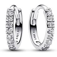 🦚 Damen Creolen Sparkling Huggie, 925er Silber, Zirkonia 🦚 Damen Creolen Sparkling Huggie, 925er Silber, Zirkonia