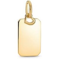 🦚 Vergoldeter rechteckiger Anhänger mit Herz, gravierbar 🦚 Vergoldeter rechteckiger Anhänger mit Herz, gravierbar