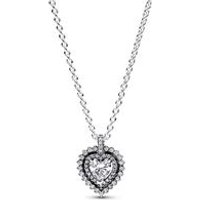 🦚 Kette Funkelndes Halo Herz aus 925er Silber, Zirkonia 🦚 Kette Funkelndes Halo Herz aus 925er Silber, Zirkonia