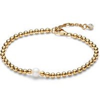 🦚 Timeless Kugelarmband für Damen mit Perle, IP Gold 🦚 Timeless Kugelarmband für Damen mit Perle, IP Gold