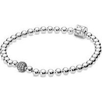 🦚 Damen Armband Beads und Pavé aus Sterlingsilber 🦚 Damen Armband Beads und Pavé aus Sterlingsilber