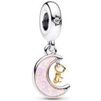 🦚 Charm-Anhänger Mond und Schloss aus Sterlingsilber 🦚 Charm-Anhänger Mond und Schloss aus Sterlingsilber