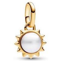 🦚 Vergoldeter Mini Charm Anhänger Sonne mit Perle 🦚 Vergoldeter Mini Charm Anhänger Sonne mit Perle