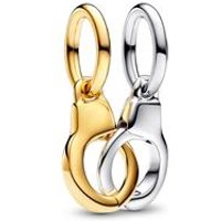 🦚 Charm-Anhänger Handschellen, IP Gold, Sterlingsilber 🦚 Charm-Anhänger Handschellen, IP Gold, Sterlingsilber