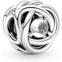 🦚 Klarer Ewigkeitskreis April Charm aus Sterlingsilber 🦚 Klarer Ewigkeitskreis April Charm aus Sterlingsilber