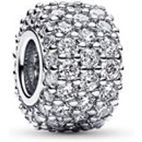 🦚 Dreireihiger Pavé-Charm aus Sterlingsilber mit Zirkonia 🦚 Dreireihiger Pavé-Charm aus Sterlingsilber mit Zirkonia