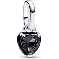 🦚 Mini Charm Anhänger Schwarzes Chakra Herz, 925er Silber 🦚 Mini Charm Anhänger Schwarzes Chakra Herz, 925er Silber