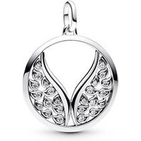 🦚 ME Flügel Medaillon-Charm aus 925er Silber, Zirkonia 🦚 ME Flügel Medaillon-Charm aus 925er Silber, Zirkonia