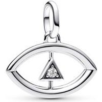 🦚 Medaillon-Charm Auge aus Sterlingsilber, Zirkonia, ME 🦚 Medaillon-Charm Auge aus Sterlingsilber, Zirkonia, ME
