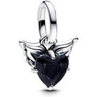 🦚 Mini-Charm-Anhänger Geflügeltes Herz, 925er Silber, ME 🦚 Mini-Charm-Anhänger Geflügeltes Herz, 925er Silber, ME