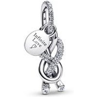 🦚 Unendlichkeitsknoten Gravur Charm-Anhänger 925er Silber 🦚 Unendlichkeitsknoten Gravur Charm-Anhänger 925er Silber