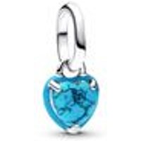 🦚 Mini-Charm-Anhänger Herz, 925er Silber, Türkis, ME 🦚 Mini-Charm-Anhänger Herz, 925er Silber, Türkis, ME