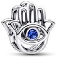 🦚 Sterlingsilber Hand der Fatima Slide-Charm, Kristall 🦚 Sterlingsilber Hand der Fatima Slide-Charm, Kristall