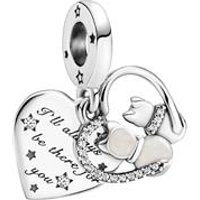 🦚 Herz Charm Katzen aus Sterlingsilber mit Zirkonia 🦚 Herz Charm Katzen aus Sterlingsilber mit Zirkonia
